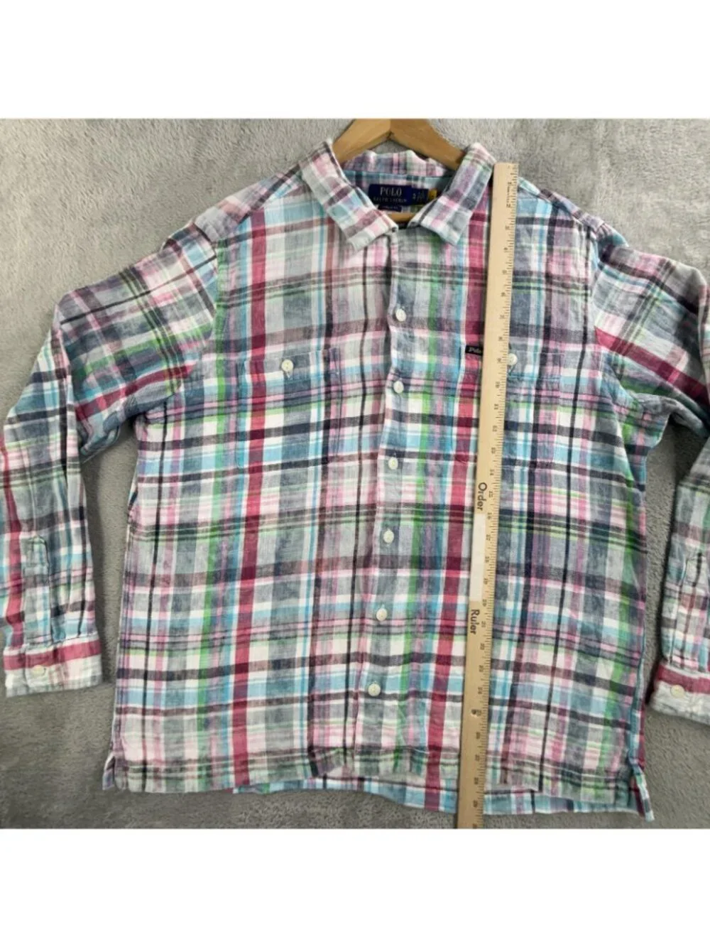 Polo Ralph Lauren Shirt Mens XL Multicolor Plaid Button Up Long Sleeve Classic